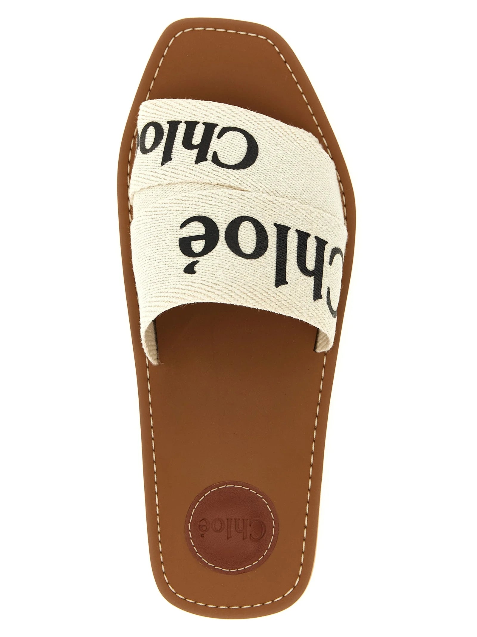 Chloé White Linen Flat Sandals - EU42/US12