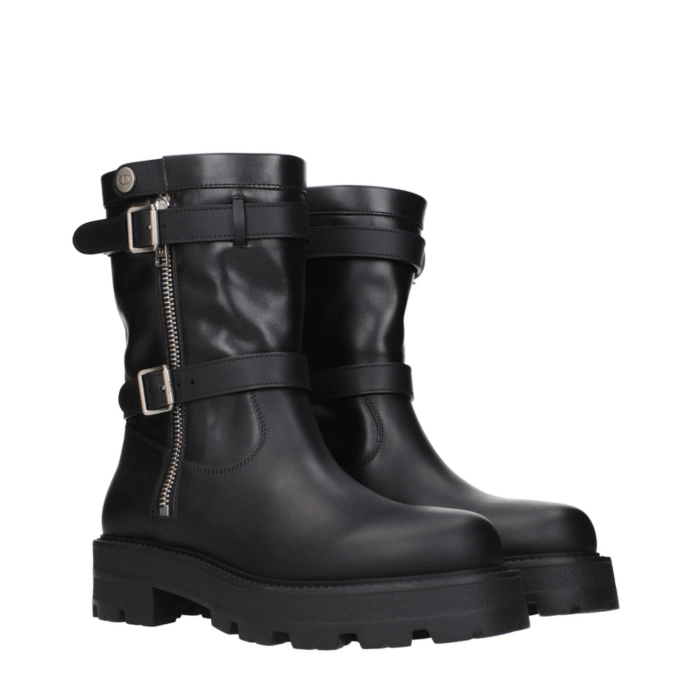 Christian Dior Black Leather Ankle Boots - EU40/US10