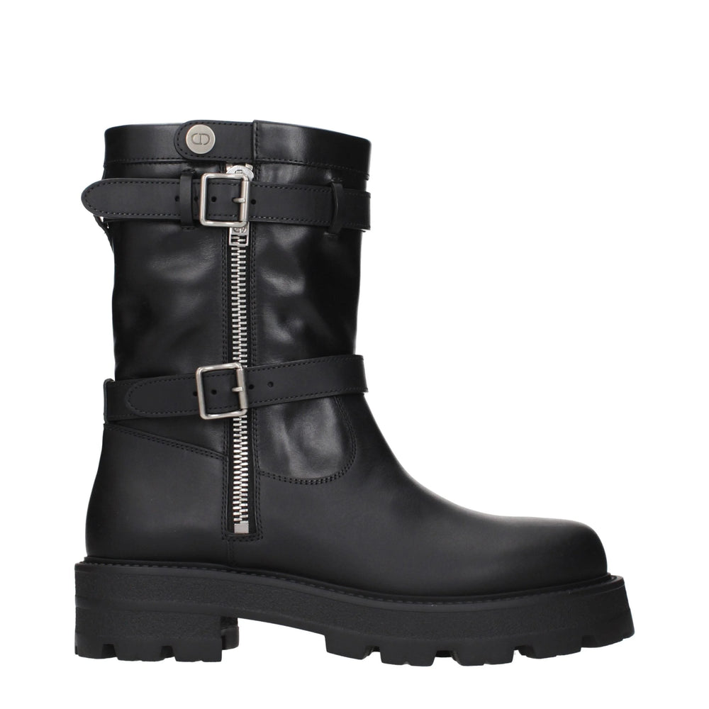 Christian Dior Black Leather Ankle Boots - EU40/US10