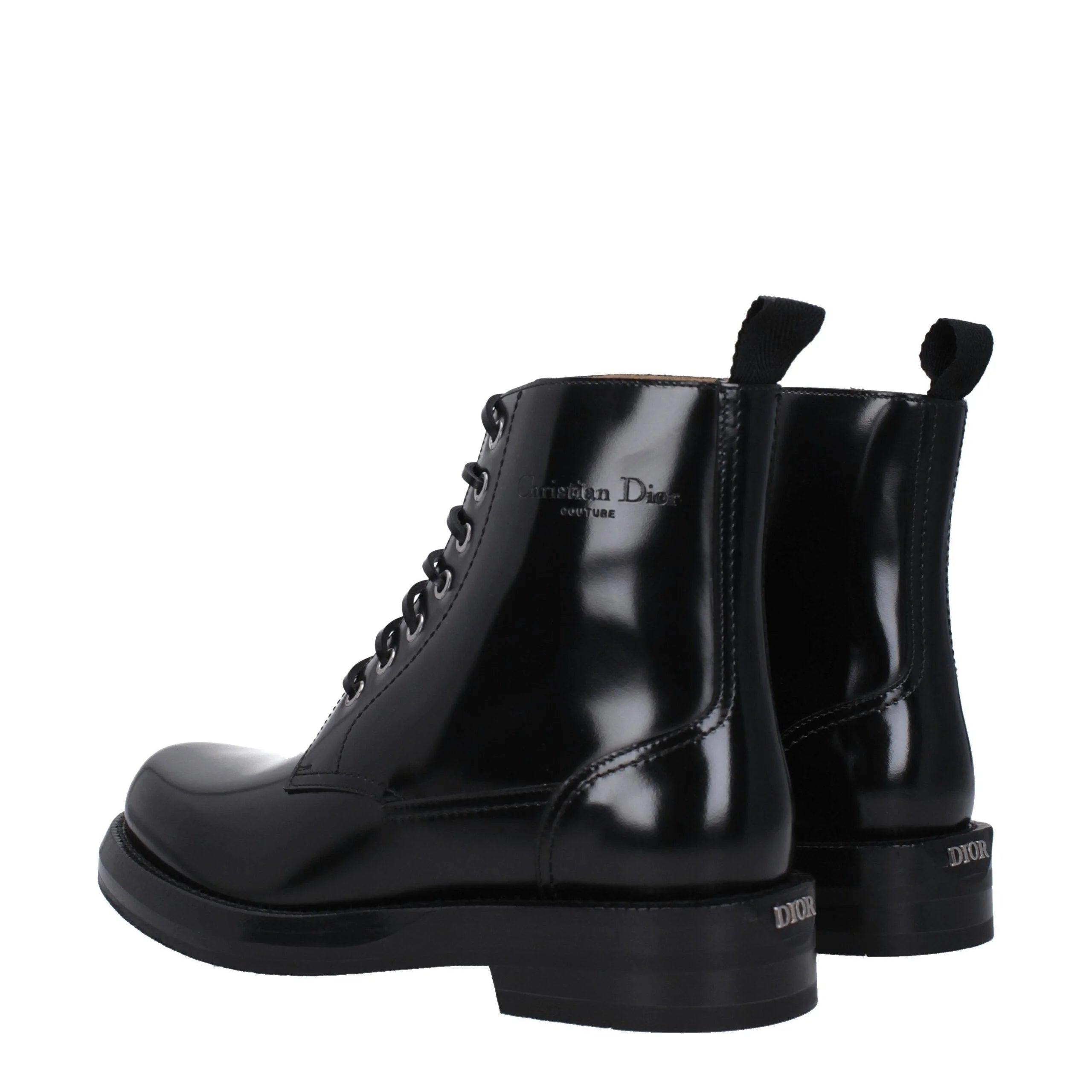 Christian Dior Black Leather Ankle Boots - EU40/US7