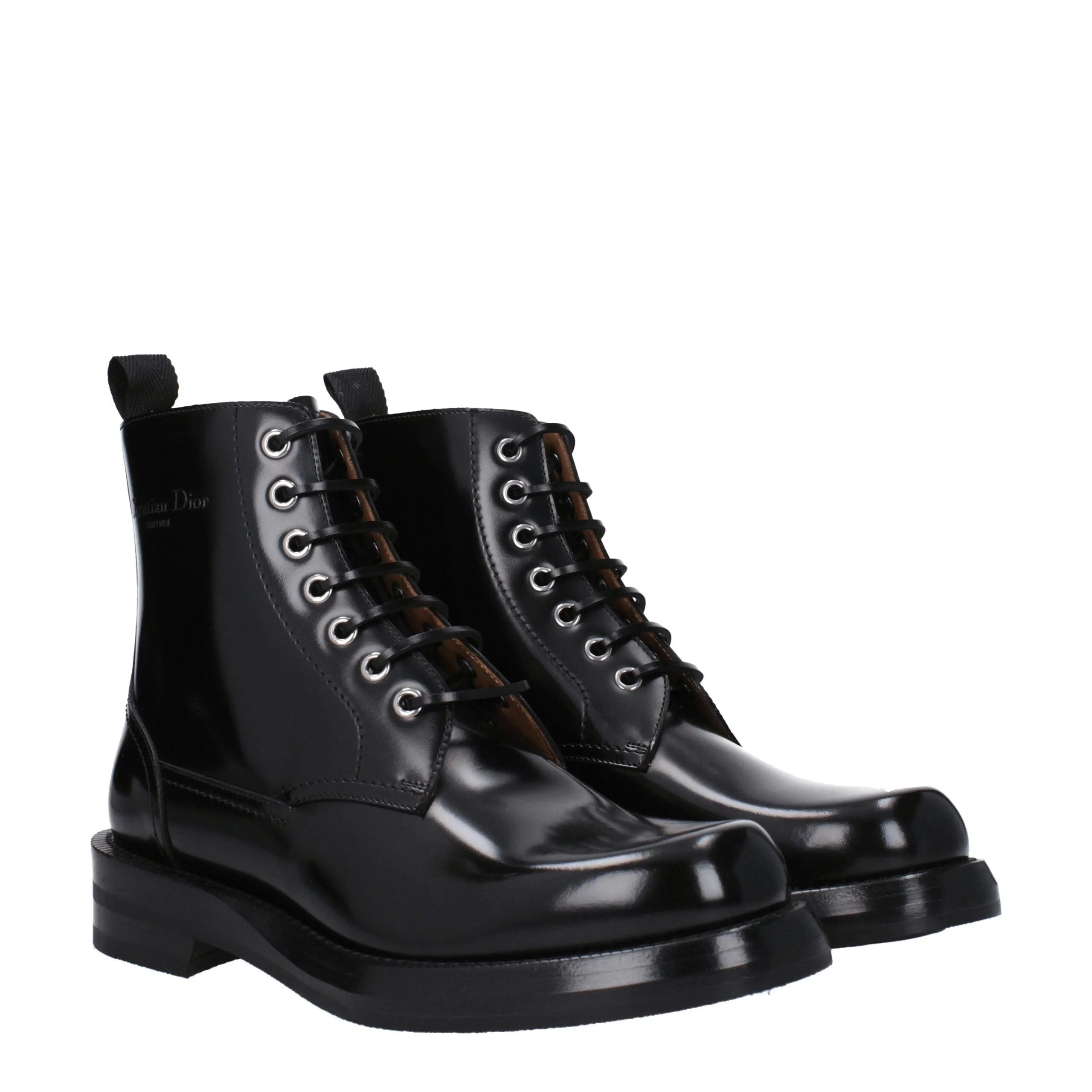 Christian Dior Black Leather Ankle Boots - EU40/US7