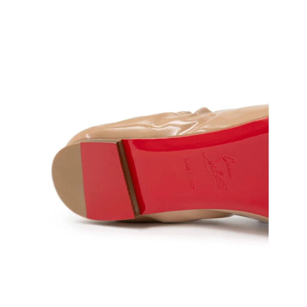 Christian Louboutin Beige Patent Leather Ballet Flat - EU40.5/US10.5 - Flats