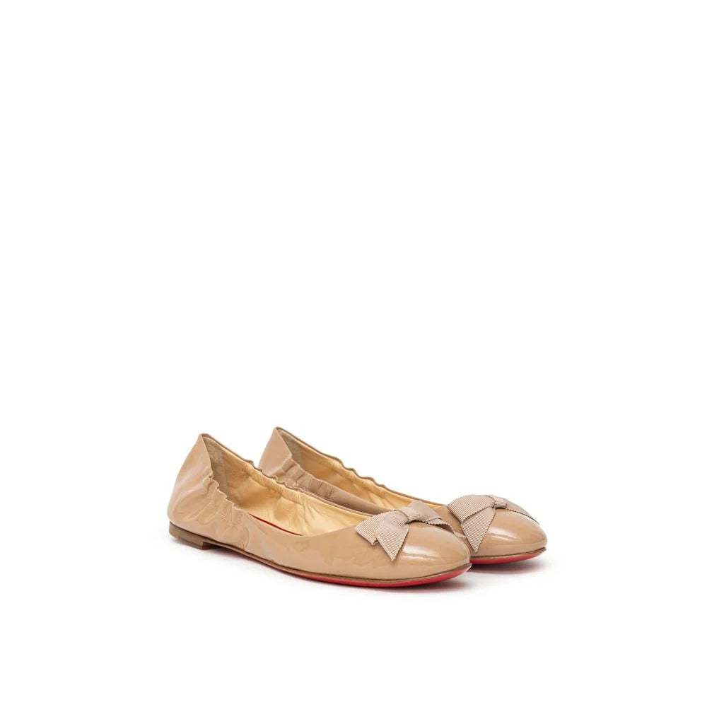Christian Louboutin Beige Patent Leather Ballet Flat - EU40.5/US10.5 - Flats