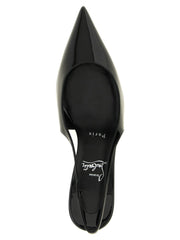 Christian Louboutin Black Calfskin Mid Heel Pumps
