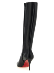 Christian Louboutin Black Calfskin Over The Knee