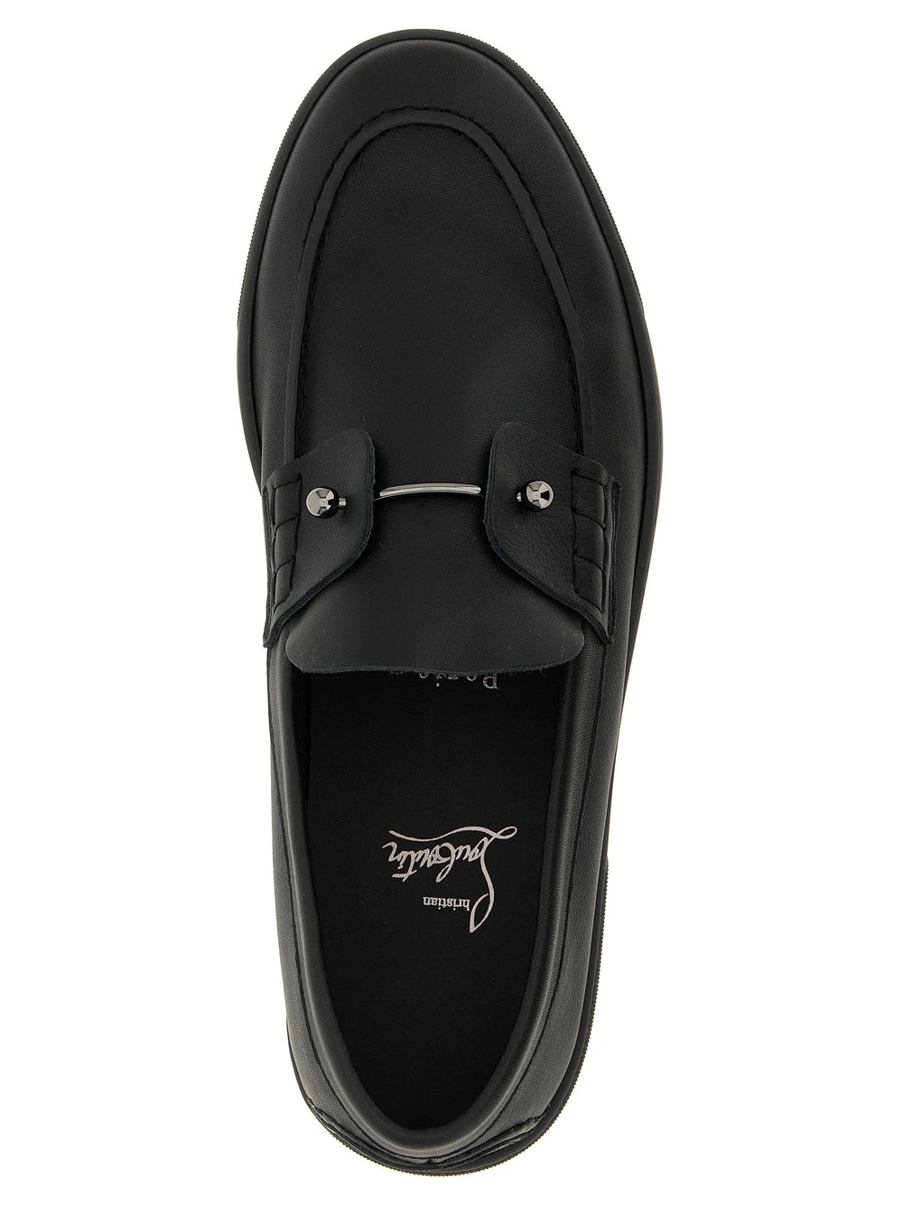 Christian Louboutin Black Calfskin Slip-On Loafers