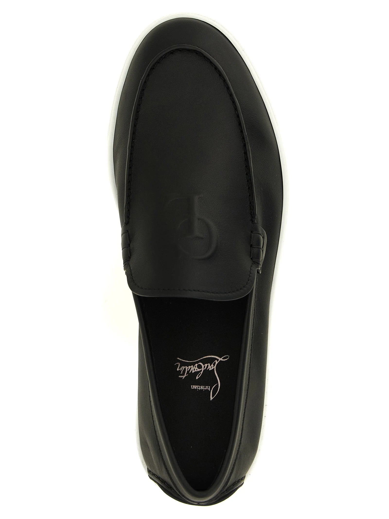 Christian Louboutin Black Calfskin Slip-On Loafers