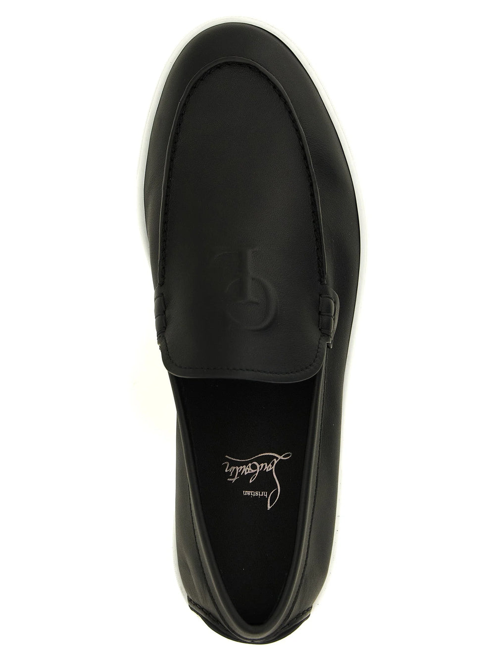 Christian Louboutin Black Calfskin Slip-On Loafers