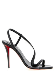 Christian Louboutin černé sandály na vysokém podpatku z telecí kůže - EU37/US7