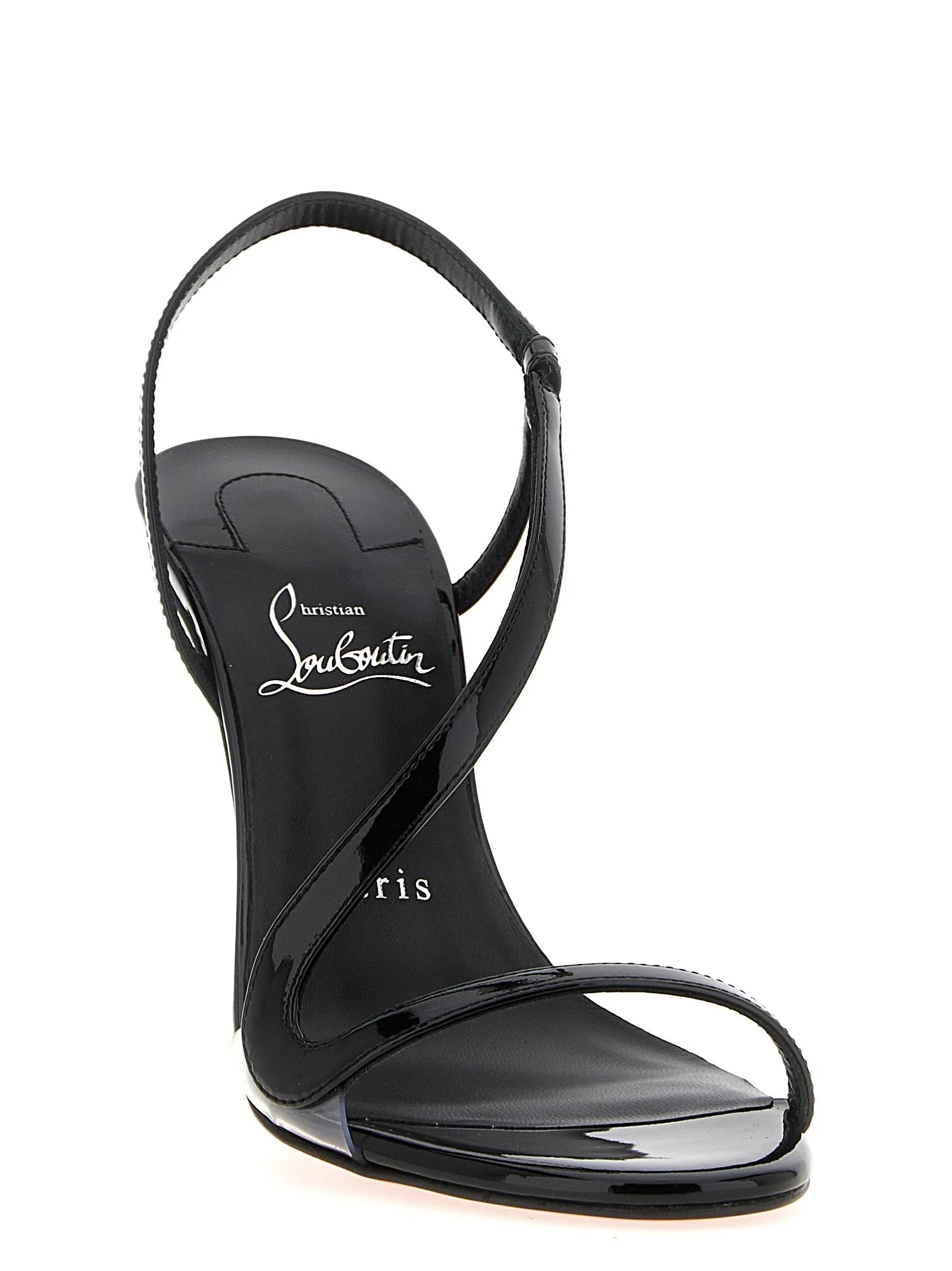 Christian Louboutin černé sandály na vysokém podpatku z telecí kůže - EU37/US7