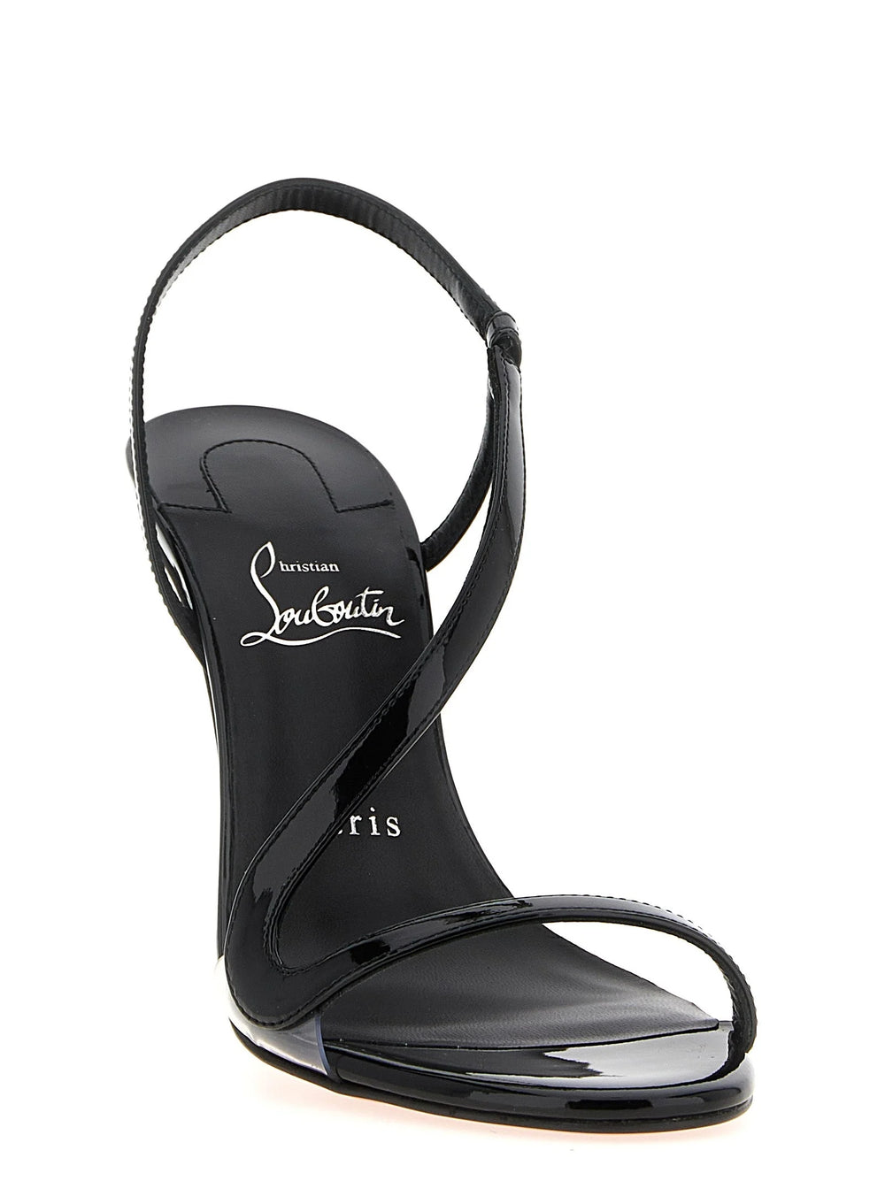 Christian Louboutin černé sandály na vysokém podpatku z telecí kůže - EU37/US7