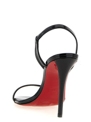 Christian Louboutin černé sandály na vysokém podpatku z telecí kůže - EU37/US7
