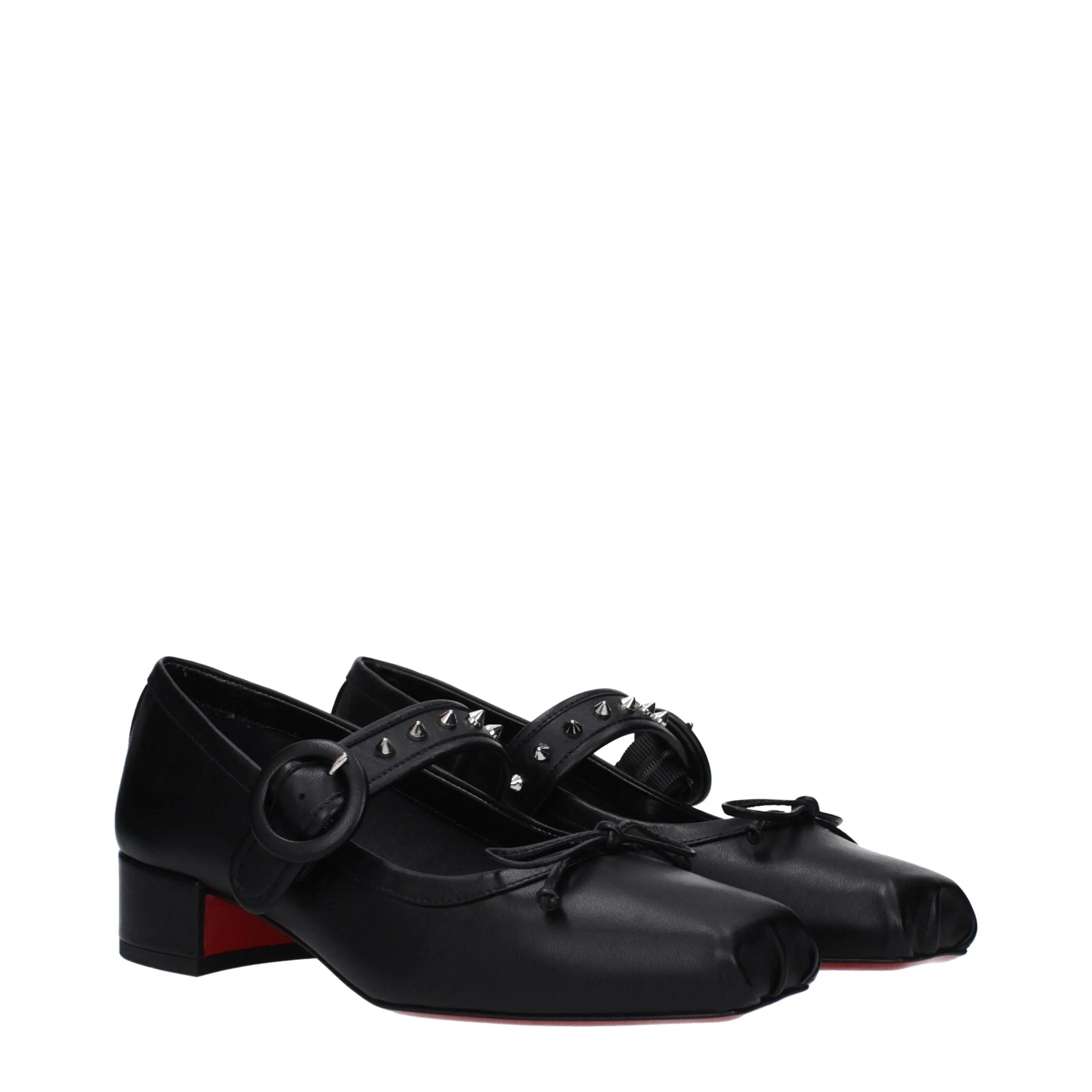 Christian Louboutin Black Leather Ballet Flats - EU39/US9