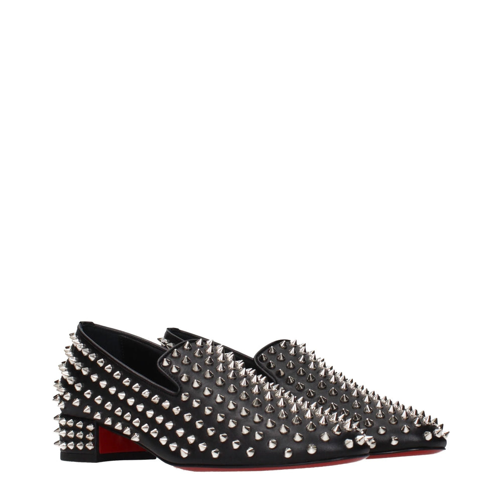 Christian Louboutin Zwarte Leren Instappers
