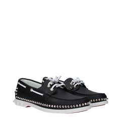 Christian Louboutin Black Leather Slip-On Loafers - EU41/US8