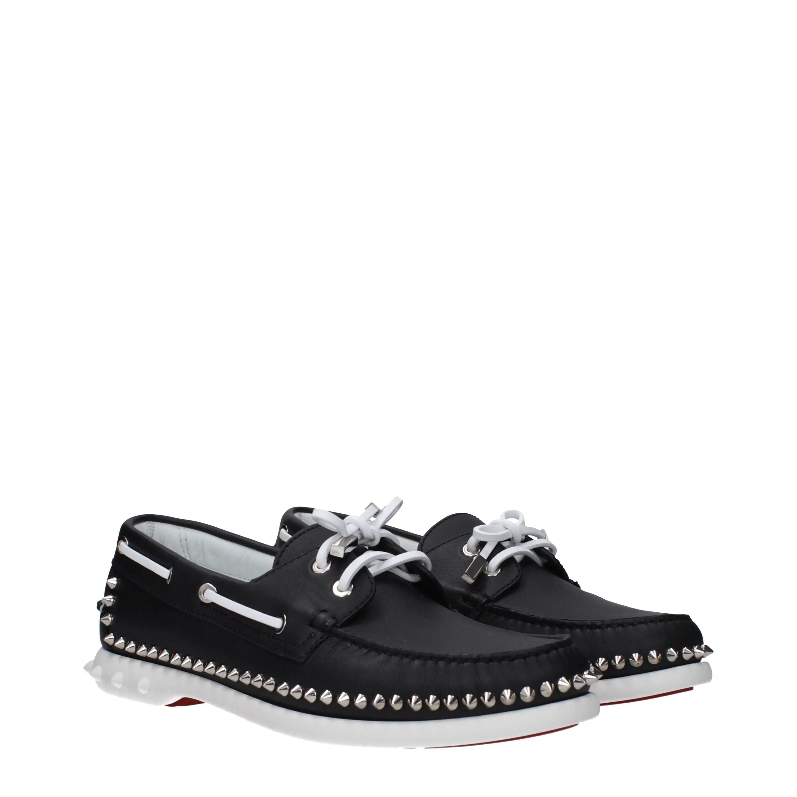 Christian Louboutin Black Leather Slip-On Loafers - EU41/US8