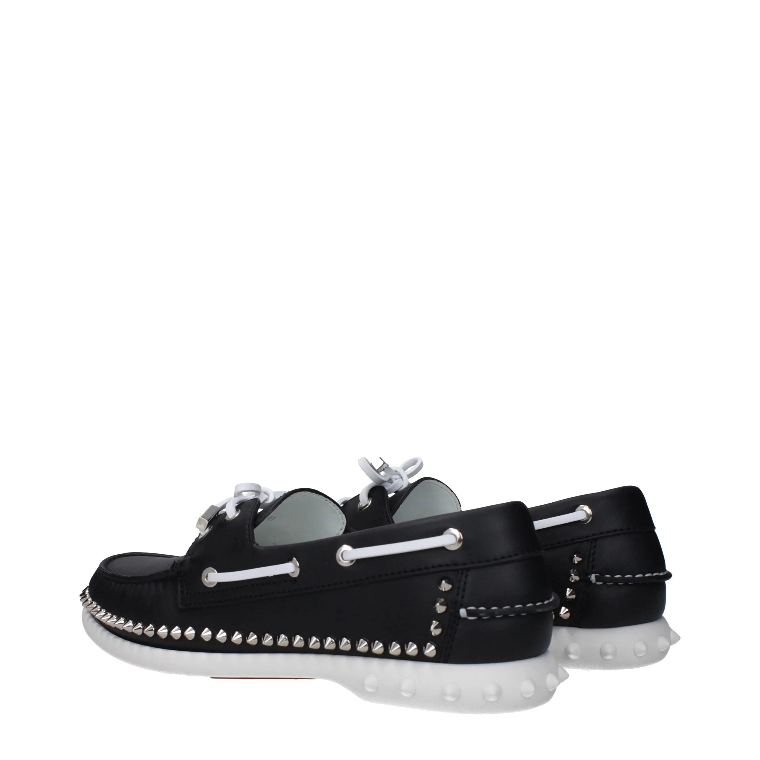 Christian Louboutin Black Leather Slip-On Loafers - EU41/US8