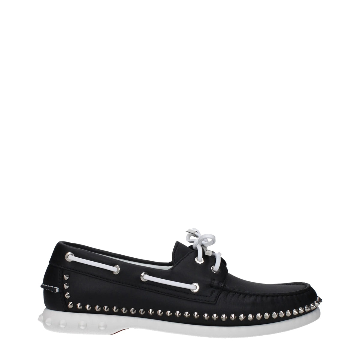 Christian Louboutin Black Leather Slip-On Loafers - EU41/US8