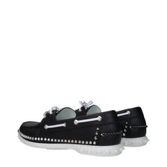 Christian Louboutin Black Leather Slip-On Loafers - EU41/US8