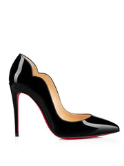 Christian Louboutin Černá patentovaná kůže pumpy Hot Chick 100