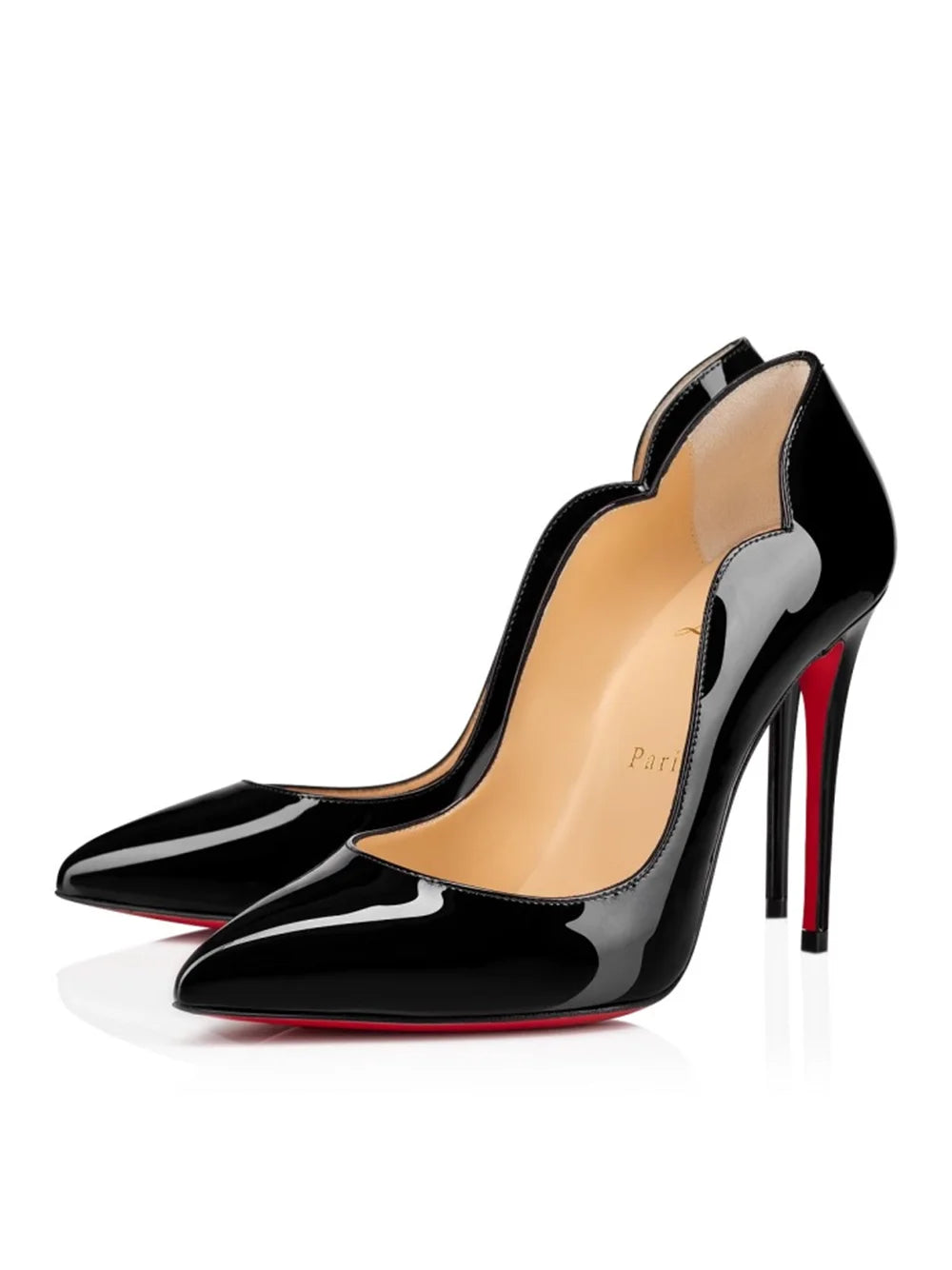 Christian Louboutin Černá patentovaná kůže pumpy Hot Chick 100