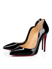 Christian Louboutin Černá patentovaná kůže pumpy Hot Chick 100