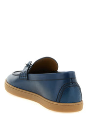 Christian Louboutin Blue Calfskin Slip-On Loafers