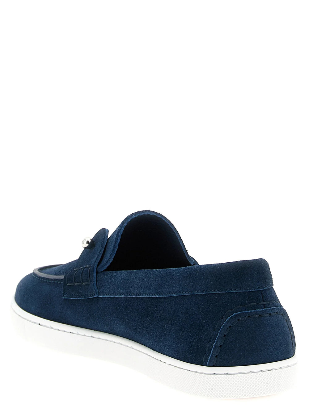 Christian Louboutin Blue Calfskin Slip-On Loafers - EU 40 | US 7