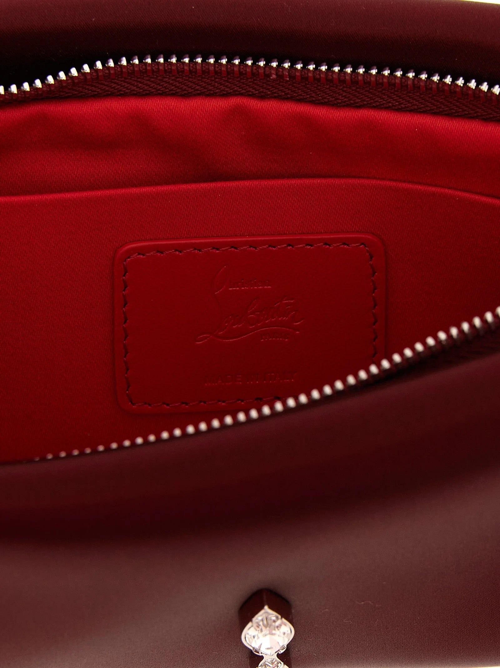 Christian Louboutin Bordeaux Elastane Clutch Bag