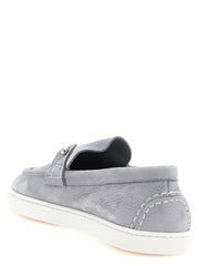Christian Louboutin Gray Calfskin Slip-On Loafers - EU 40 | US 7