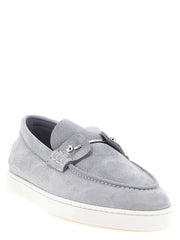 Christian Louboutin Gray Calfskin Slip-On Loafers - EU 40 | US 7