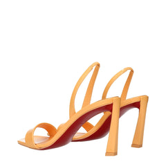Christian Louboutin Orange Leather Stiletto Heels Sandals