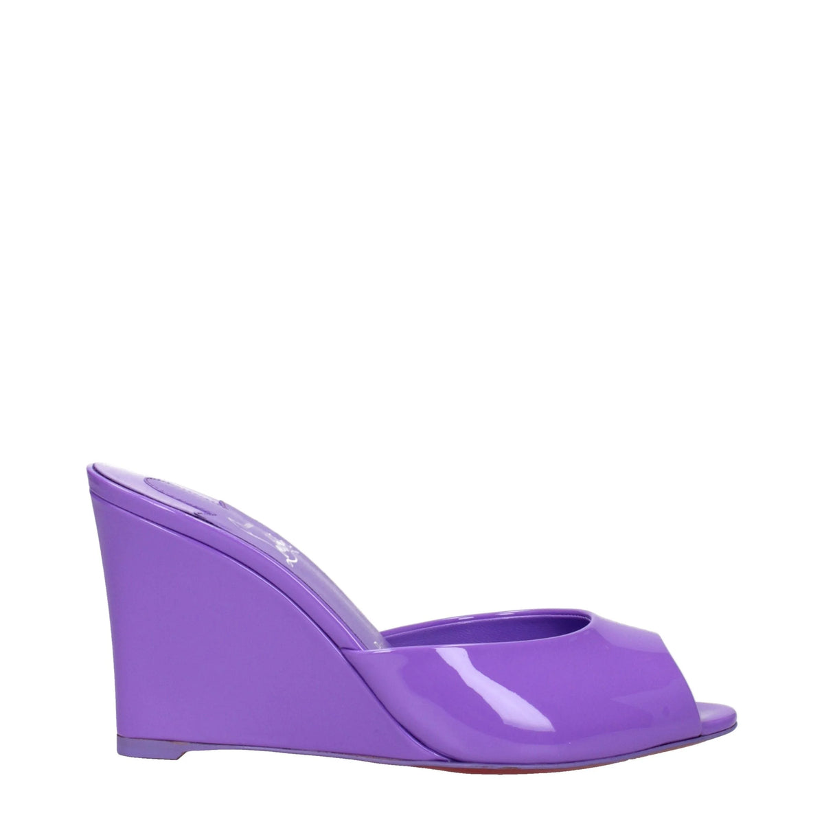 Christian Louboutin Purple Leather Wedge Sandals - EU37/US7