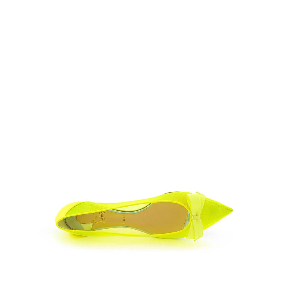 Christian Louboutin Sunshine Yellow Mesh Flat Elegance - EU38/US8 - Flats