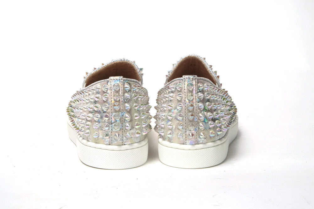 Christian Louboutin White Ab/Clear Ab Roller Boat Woman Flat Sneaker - EU35.5/US5 - Sneakers