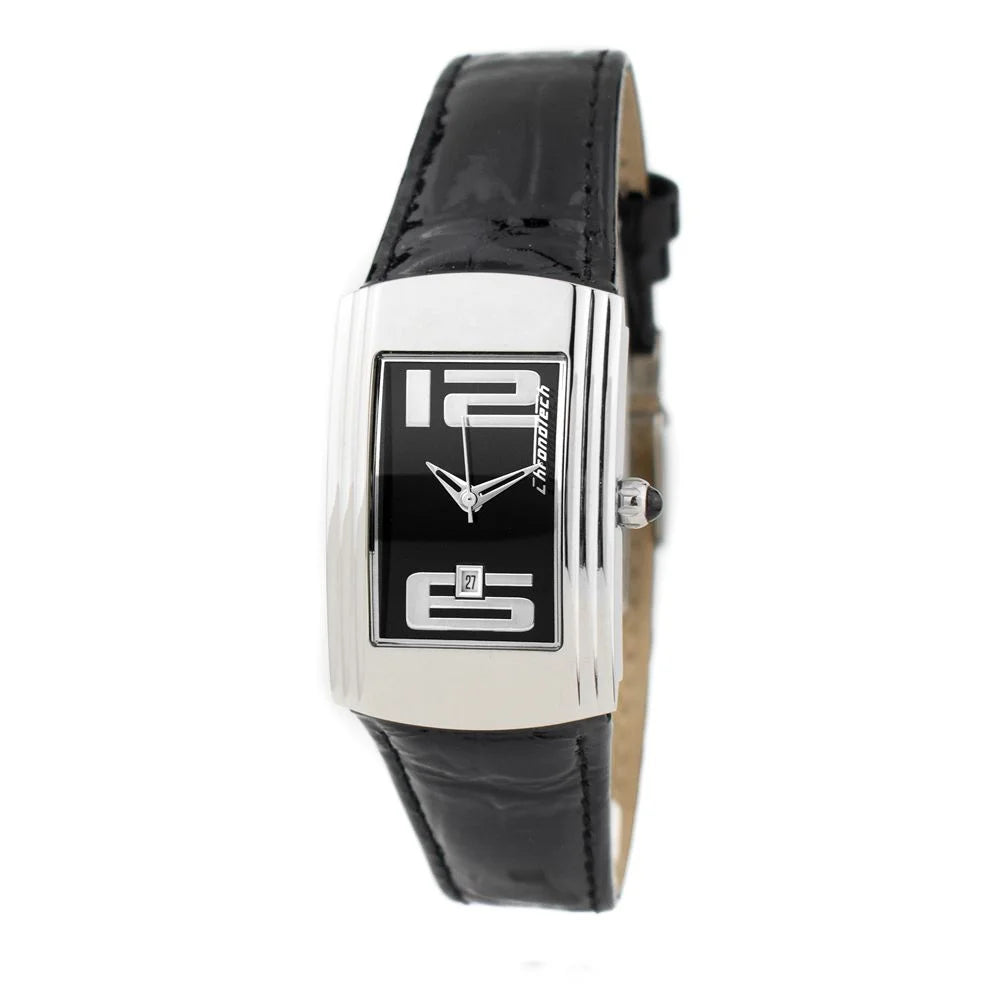 Chronotech Black Leather Watch - Watches