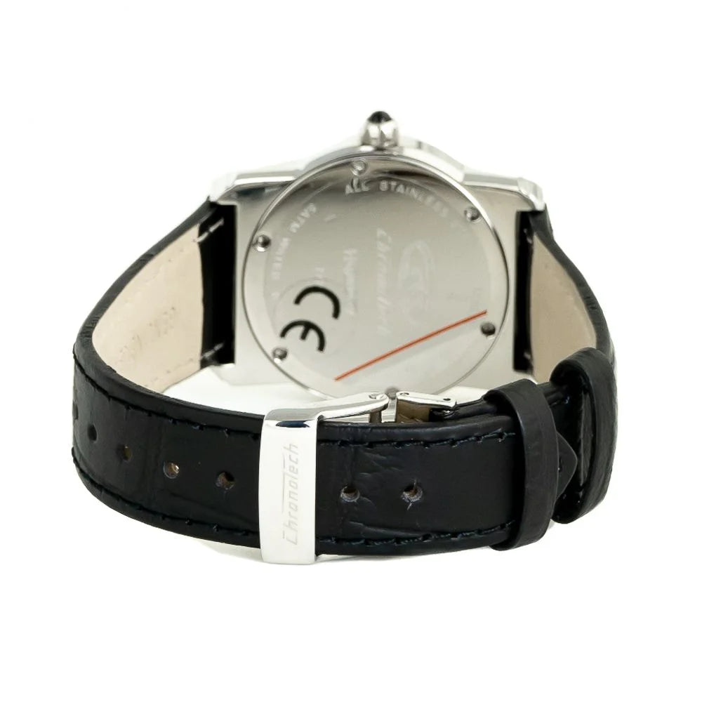 Chronotech Black Leather Watch - Watches