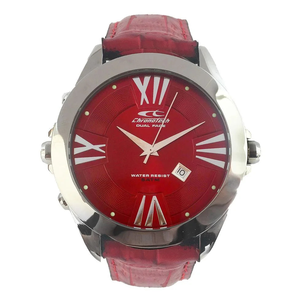 Chronotech Black Leather Watch - Watches