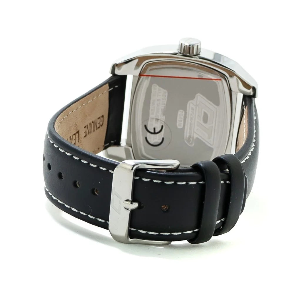 Chronotech Black Leather Watch - Watches