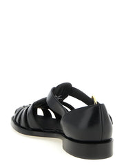 Church’s Black Calfskin Flat Sandals