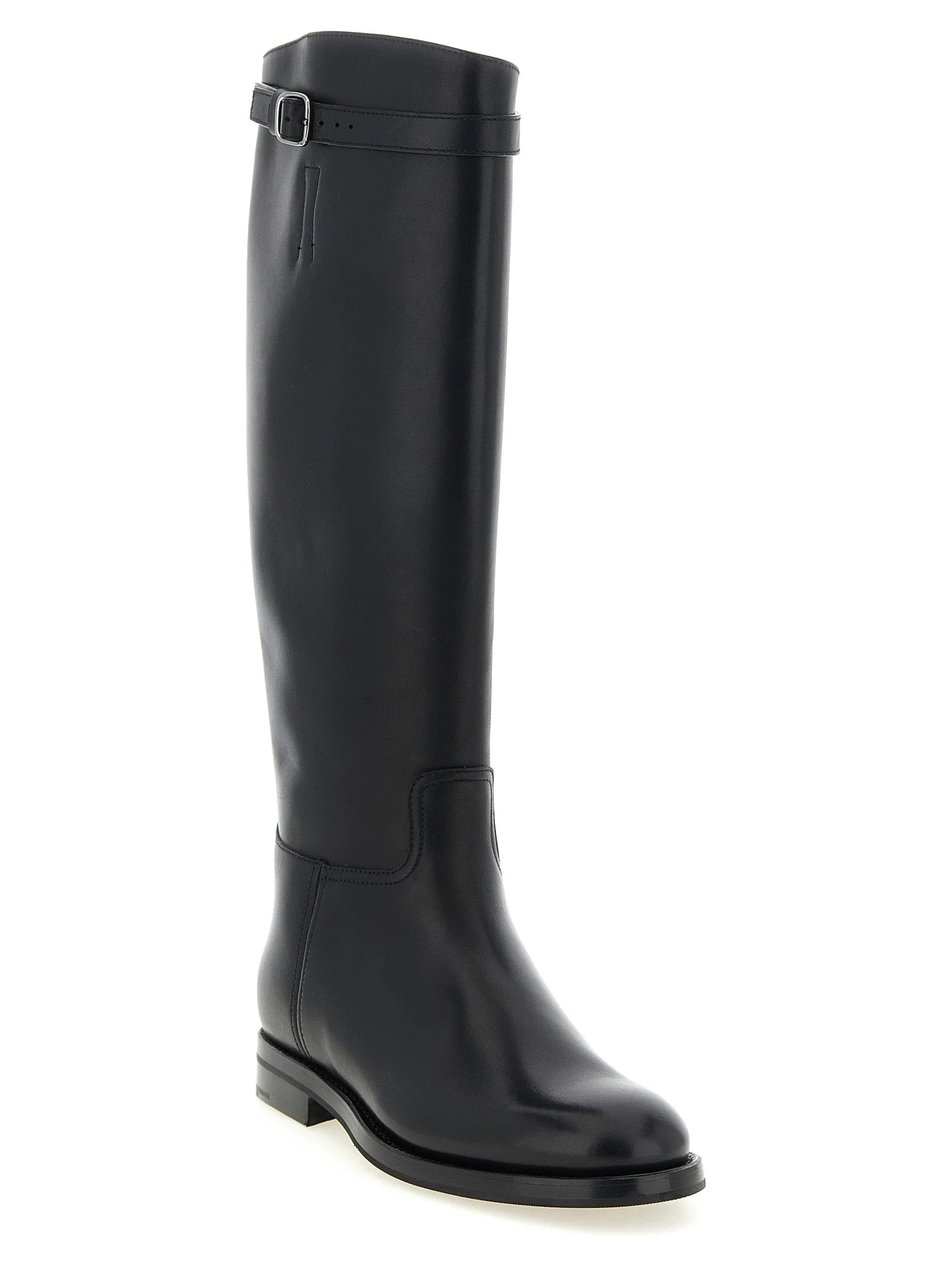 Church’s Black Calfskin Over The Knee