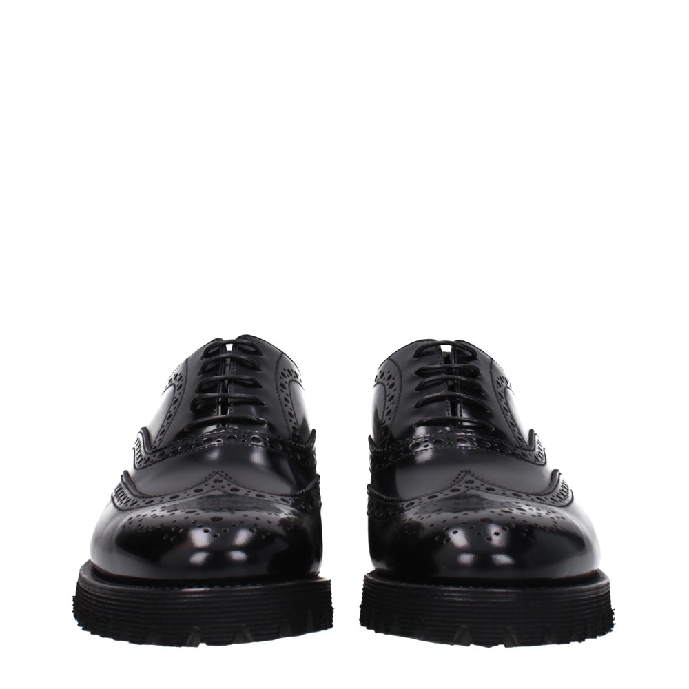 Church’s Black Leather Oxfords And Derbies - EU40/US10