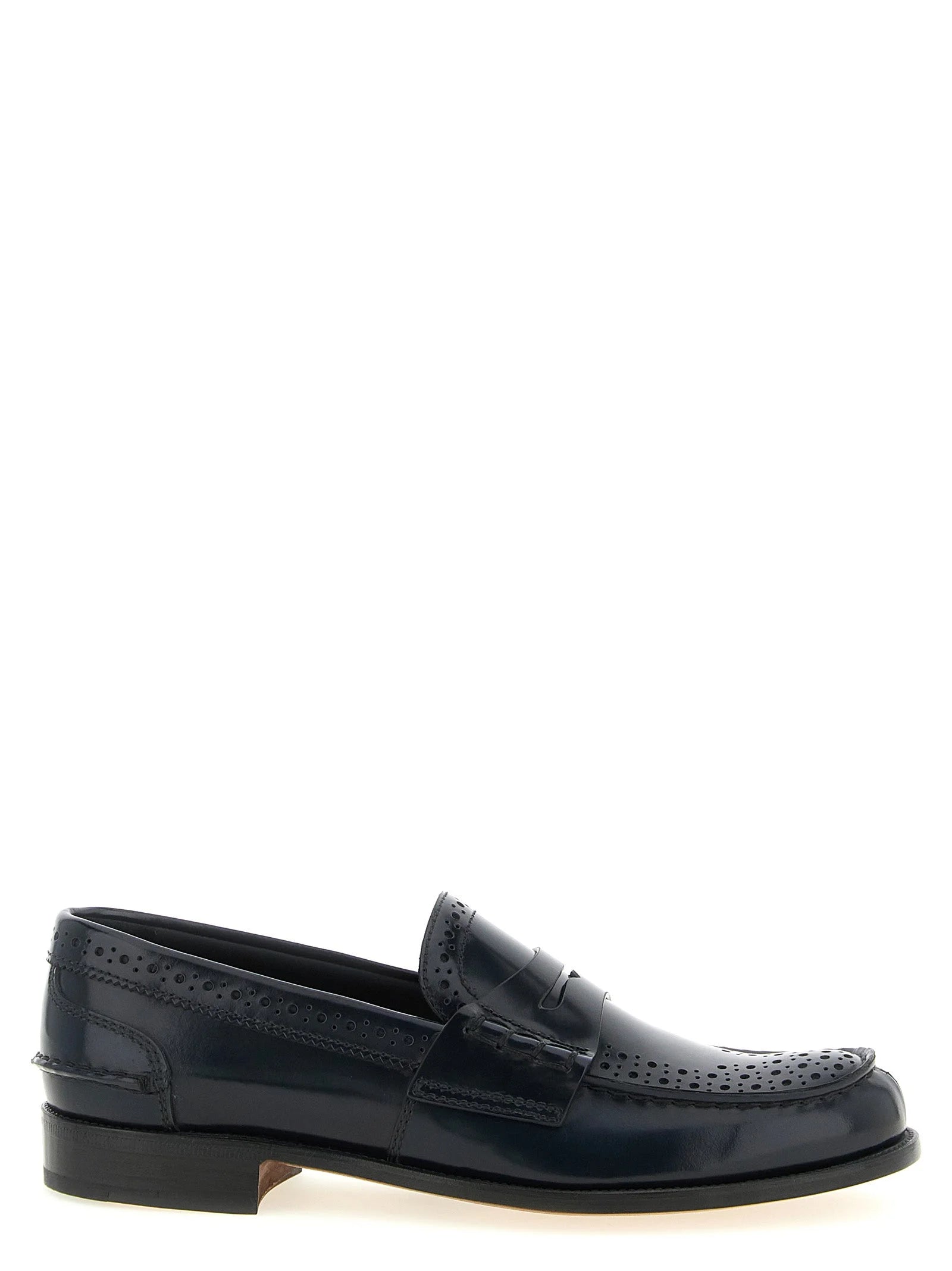Church’s Blue Calfskin Slip-On Loafers