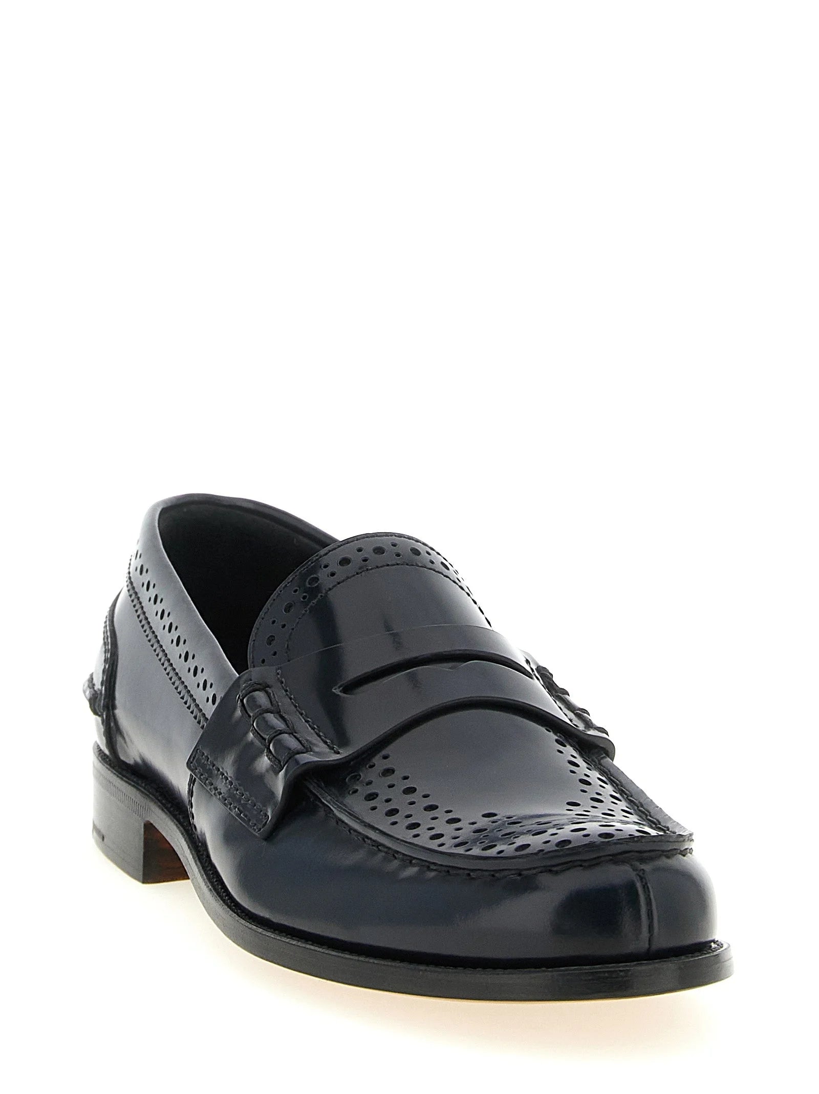 Church’s Blue Calfskin Slip-On Loafers