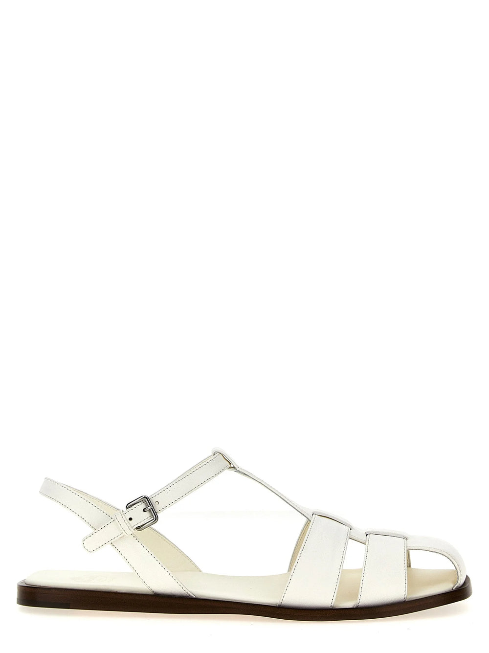 Church’s White Lamb Leather Flat Sandals