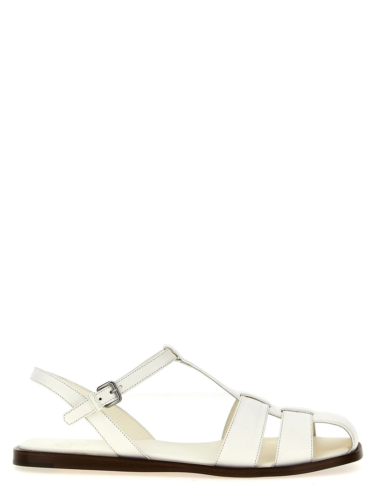 Church’s White Lamb Leather Flat Sandals