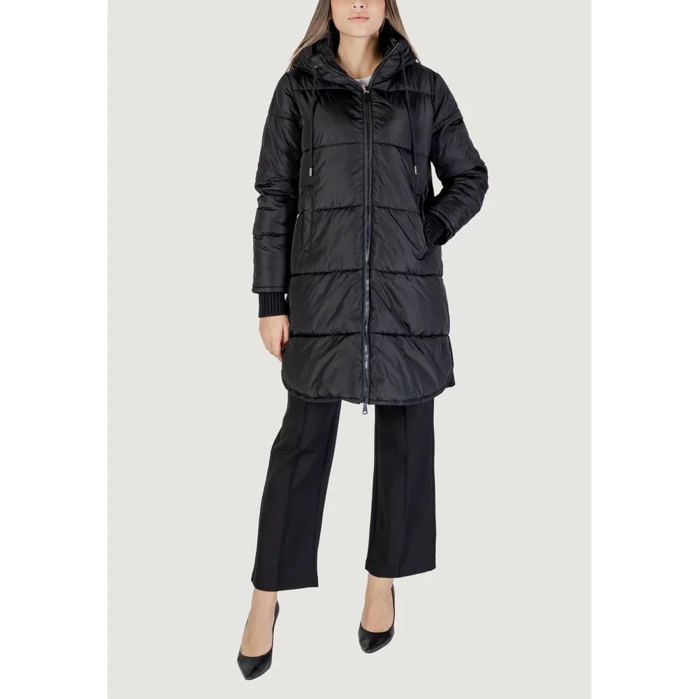 Cleré Black Polyester Jackets & Coat - IT40|S