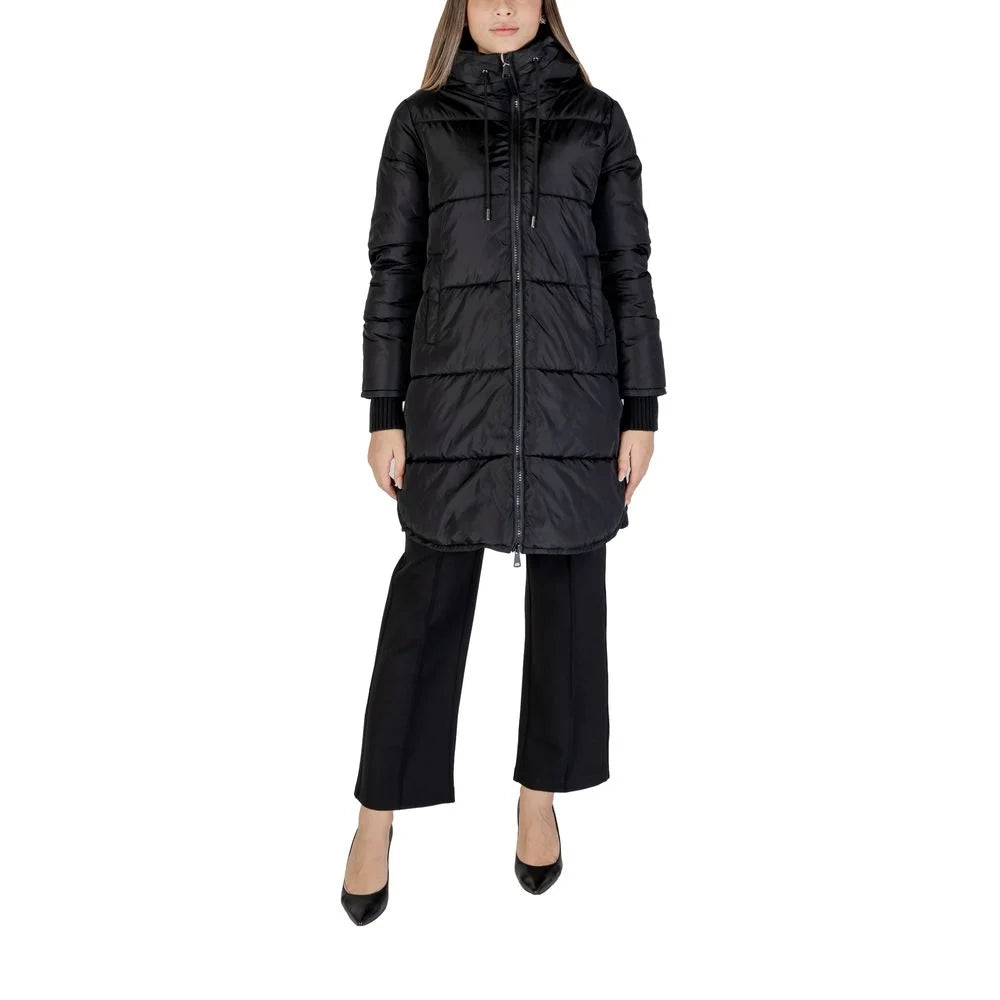 Cleré Black Polyester Jackets & Coat - IT40|S