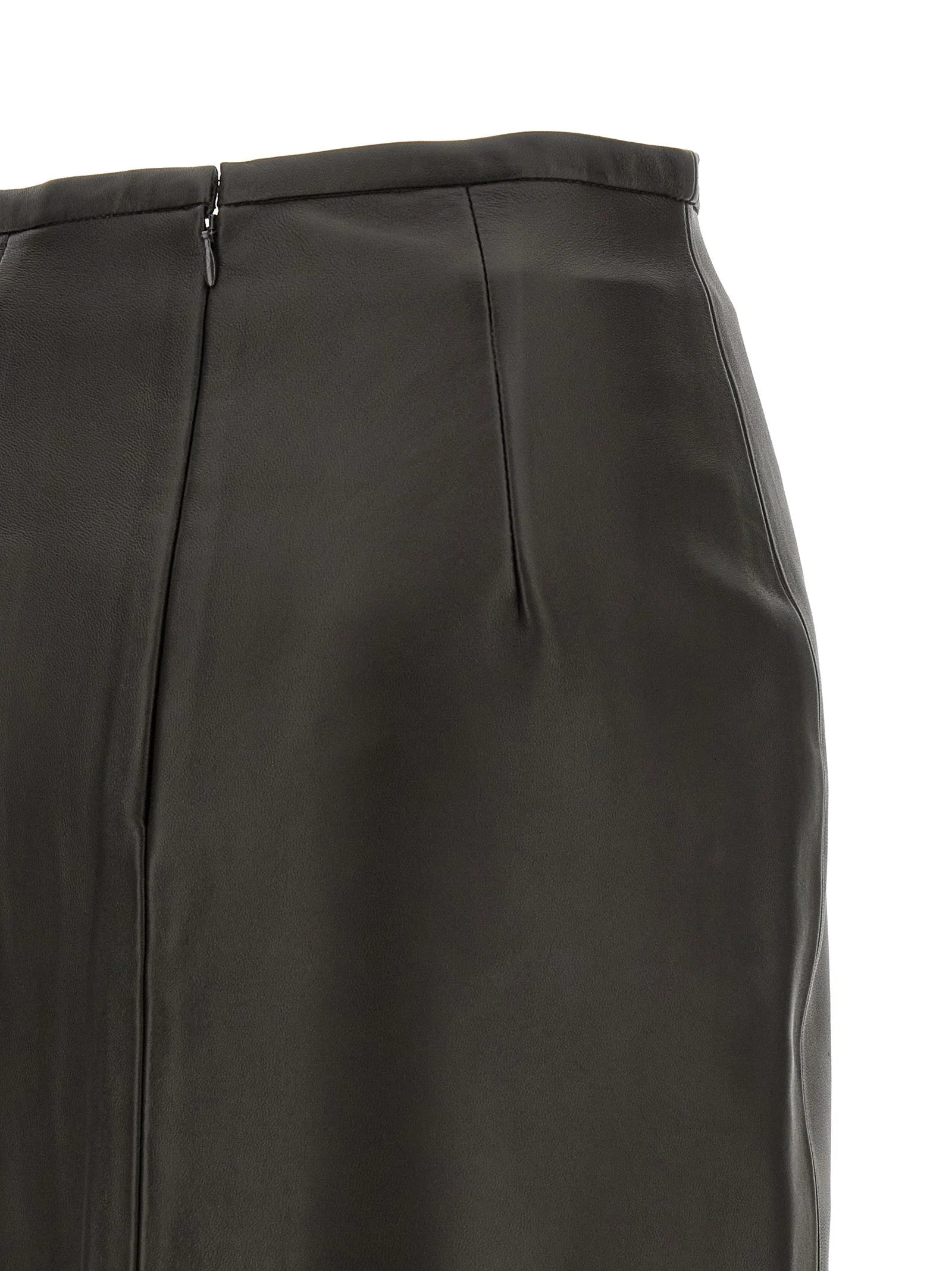 CO Black Lamb Leather Mini Skirt - 2