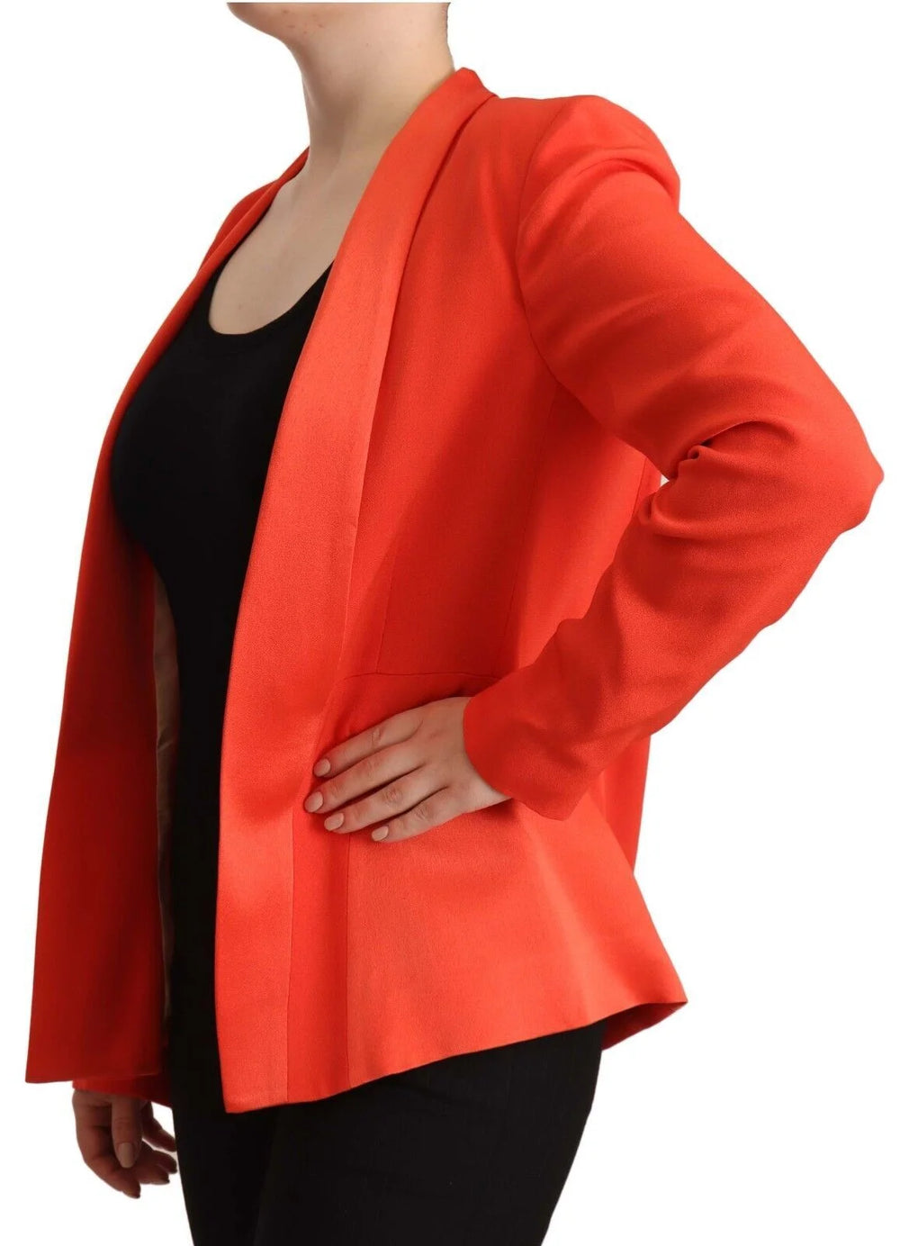 CO|TE Orange Long Sleeves Acetate Blazer Pocket Overcoat Jacket - IT42|M - Wrap Coats